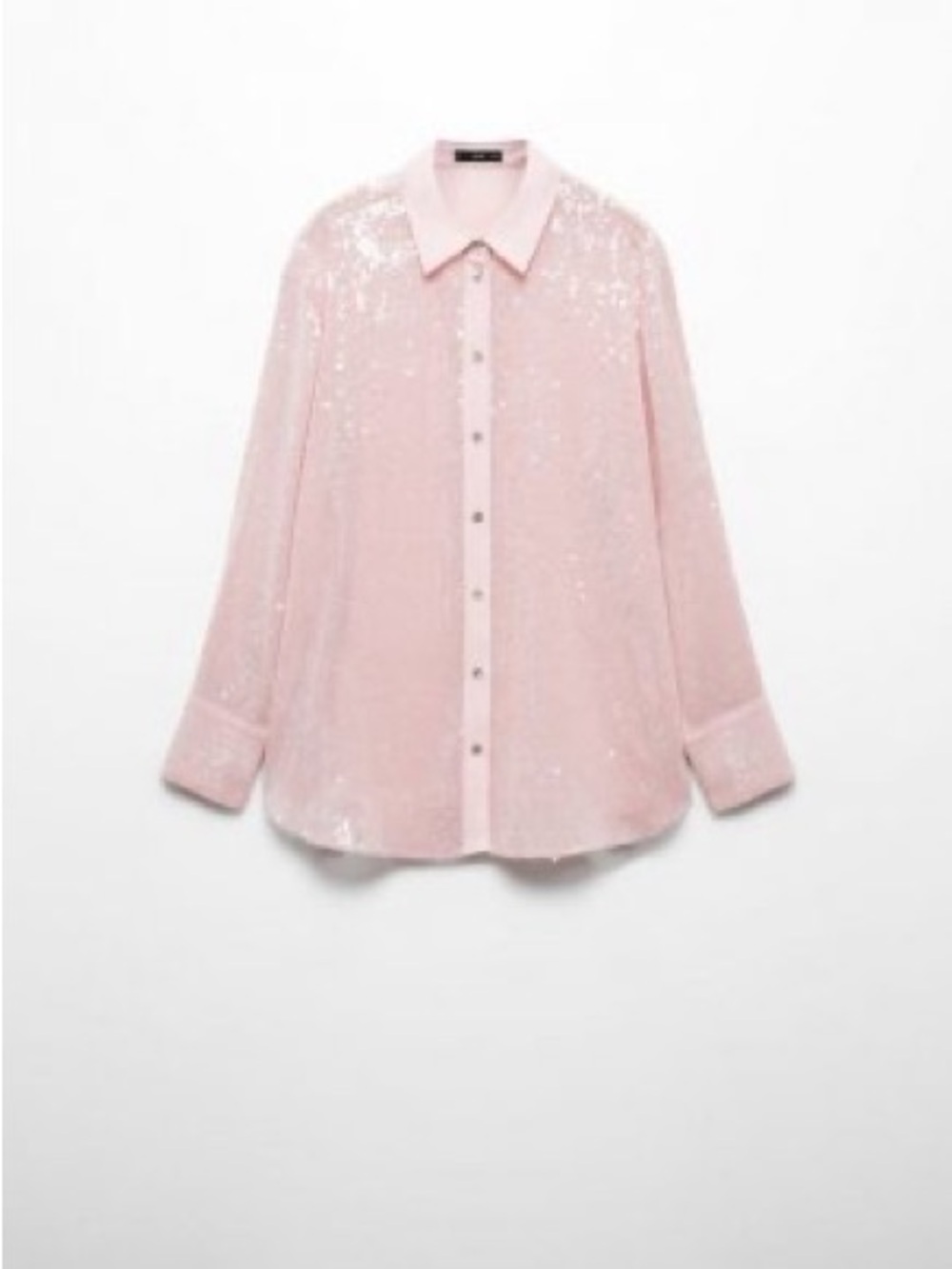 Mango sequin shirt pastel pink